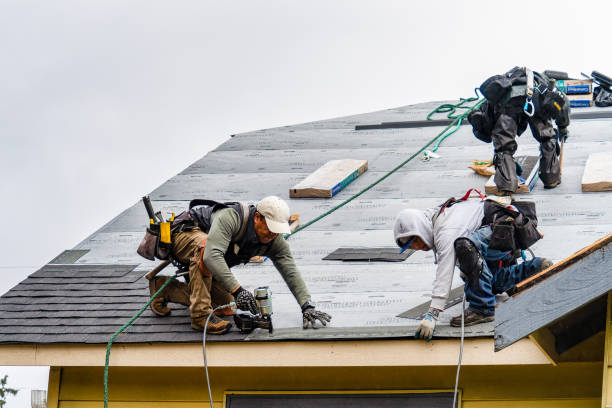 Professional Gutter Installation technician working in Denton, NE
